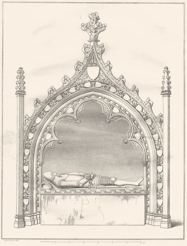 DEVON. Monument at Ottery St Mary 1822 old antique vintage print picture
